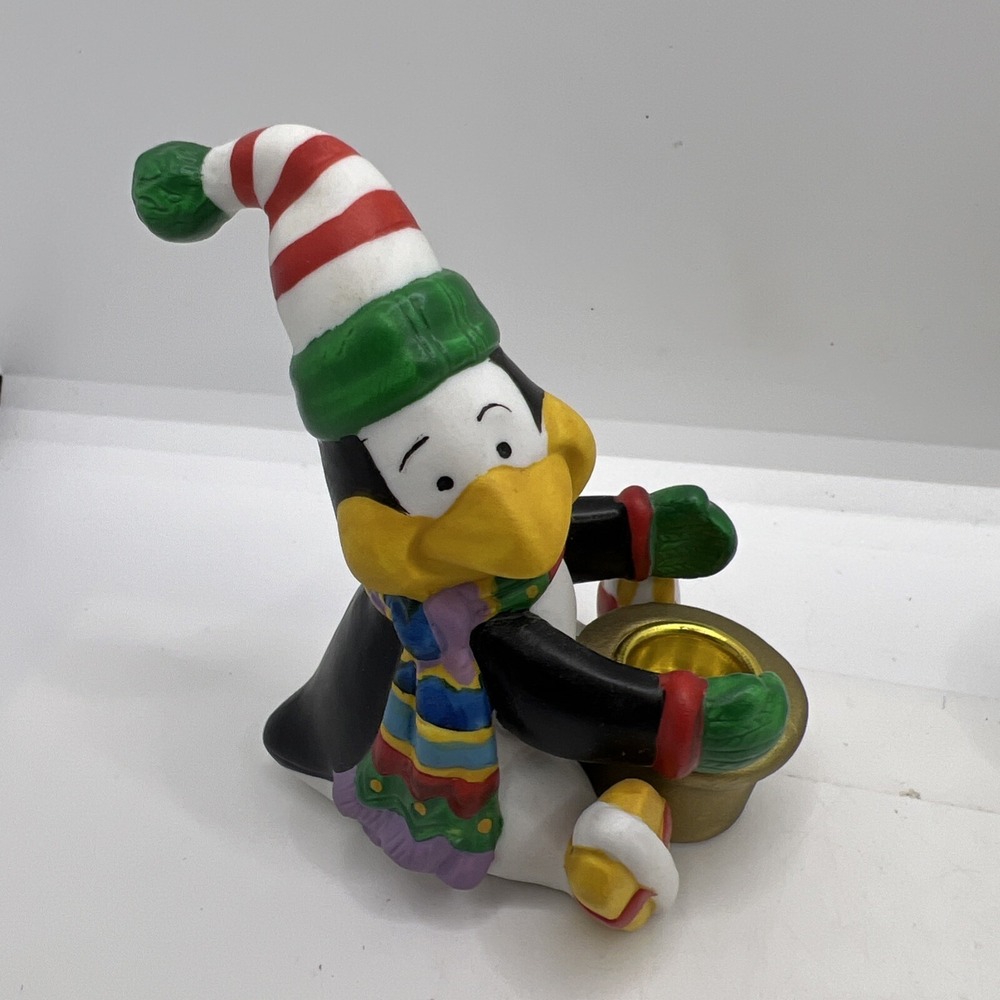 Vintage 1995 Penguin Christmas Candle Holders Set Of 4 - Picture 3 of 15